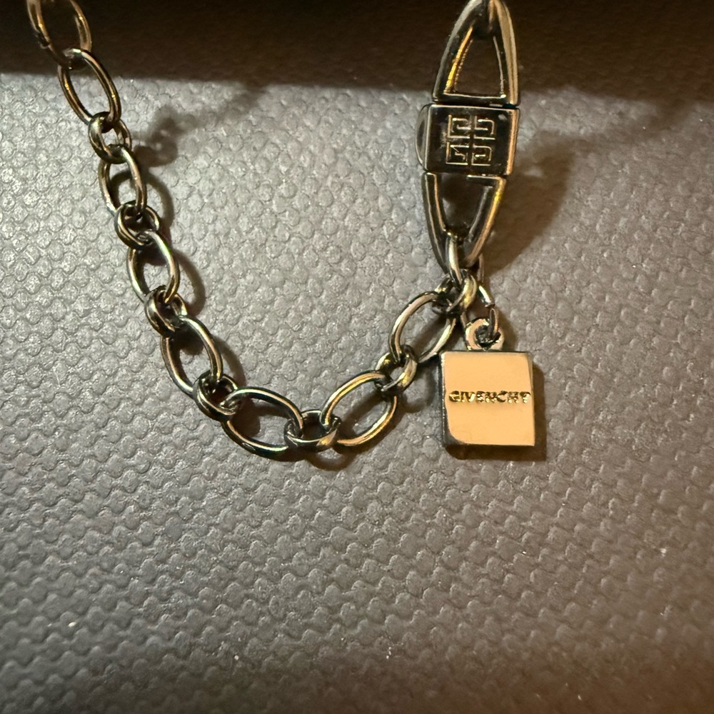 Givenchy Blue and Gunmetal Rare Stamped Necklace - Picture 5 of 10